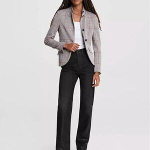 Rag and Bone Black Denim Alex High Rise Straight Jeans